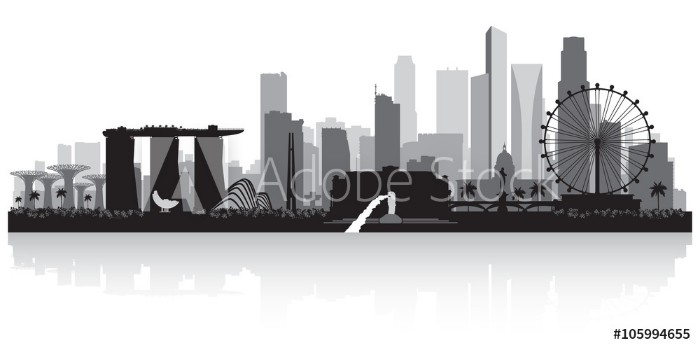 Picture of Singapore city skyline silhouette